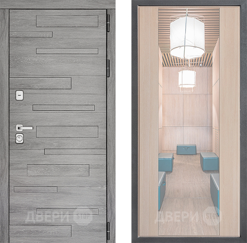 Входная металлическая Дверь Дверной континент ДК-10 ФЛЗ-1 Зеркало Капучино в Ивантеевке