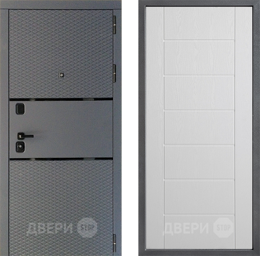 Входная металлическая Дверь Дверной континент Диамант Дизайн ФЛ-Лайн Белое дерево в Ивантеевке