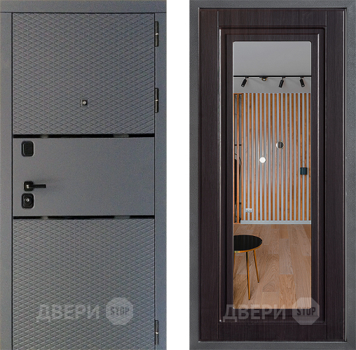 Входная металлическая Дверь Дверной континент Диамант Дизайн ФЛЗ Зеркало Венге в Ивантеевке