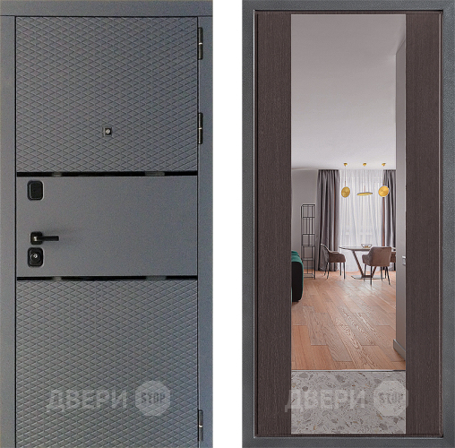 Входная металлическая Дверь Дверной континент Диамант Дизайн ФЛЗ-1 Зеркало Венге в Ивантеевке