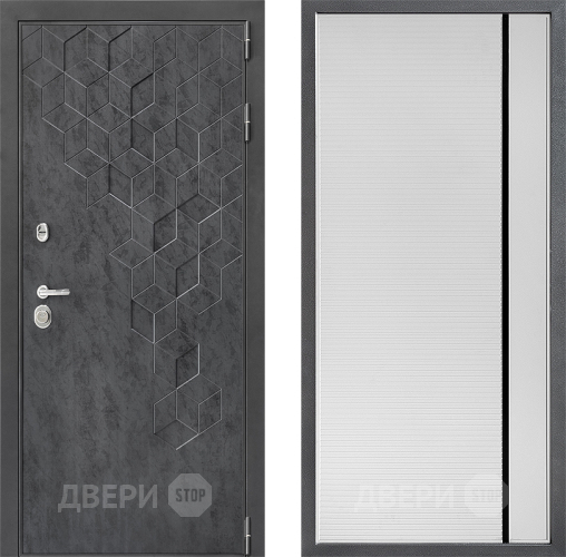 Входная металлическая Дверь Дверной континент ДК-3/713 ФЛ-757 Черное Стекло Софт милк в Ивантеевке