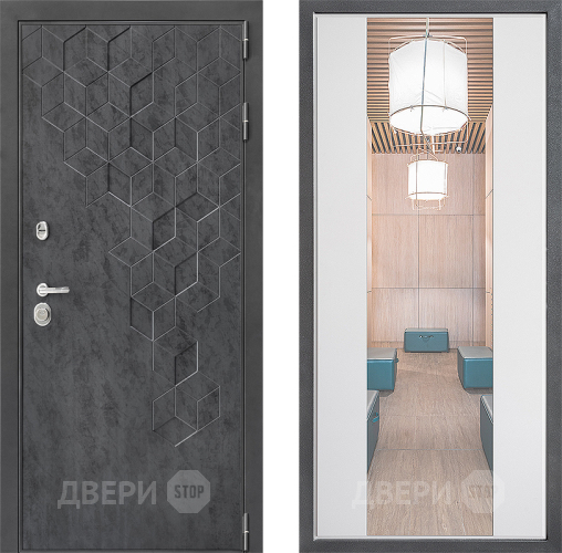 Дверь Дверной континент ДК-3/713 ФЛЗ-1 Зеркало Белый софт в Ивантеевке