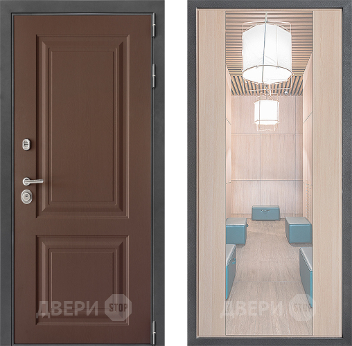 Входная металлическая Дверь Дверной континент ДК-3/729 ФЛЗ-1 Зеркало Капучино в Ивантеевке
