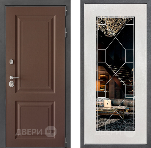 Дверь Дверной континент ДК-3/729 ФЛ-Тиффани Зеркало Белое дерево в Ивантеевке