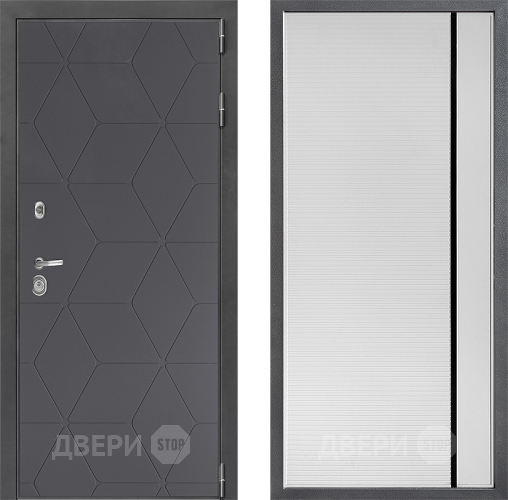 Входная металлическая Дверь Дверной континент ДК-3/744 ФЛ-757 Черное Стекло Софт милк в Ивантеевке
