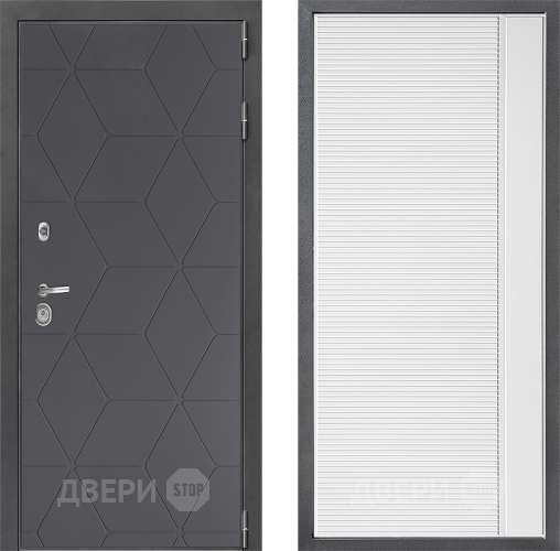 Входная металлическая Дверь Дверной континент ДК-3/744 ФЛ-757 Белое Стекло Софт милк в Ивантеевке