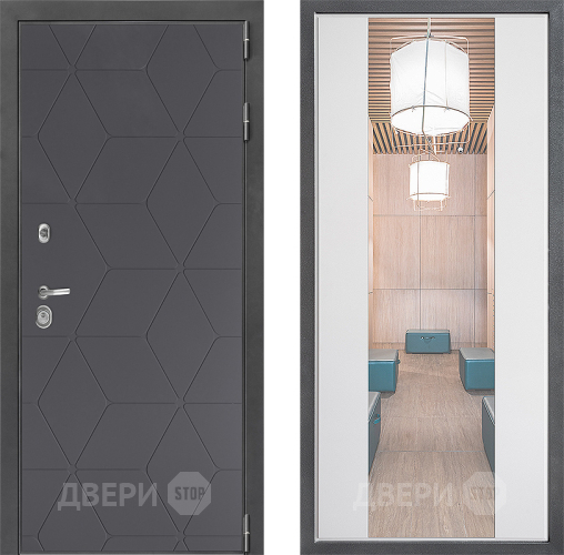 Дверь Дверной континент ДК-3/744 ФЛЗ-1 Зеркало Белый софт в Ивантеевке