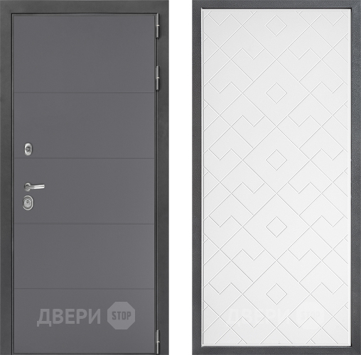 Входная металлическая Дверь Дверной континент ДК-3/649 ФЛ-Тиффани Белый софт в Ивантеевке