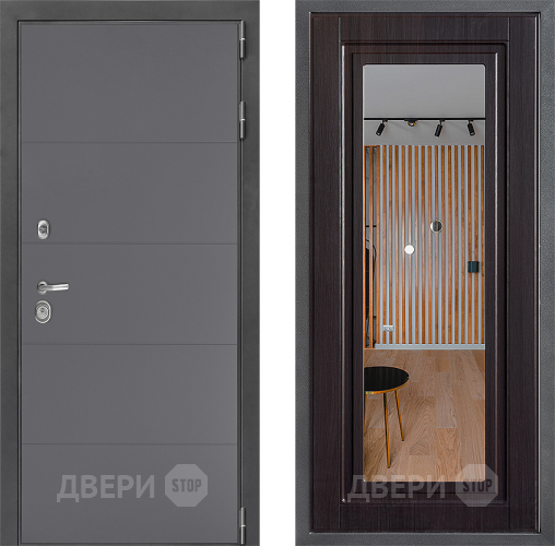 Входная металлическая Дверь Дверной континент ДК-3/649 ФЛЗ Зеркало Венге в Ивантеевке