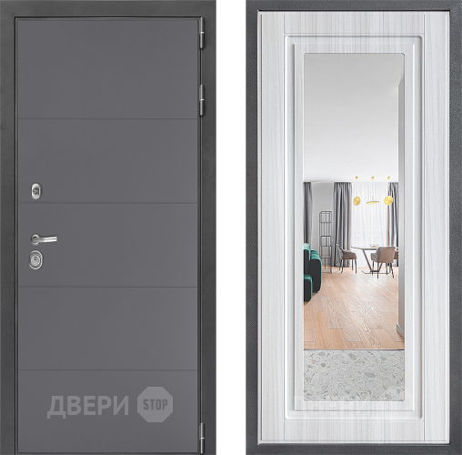 Дверь Дверной континент ДК-3/649 ФЛЗ Зеркало Сандал белый в Ивантеевке