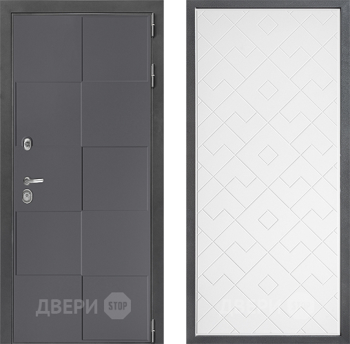 Входная металлическая Дверь Дверной континент ДК-3/606 ФЛ-Тиффани Белый софт в Ивантеевке