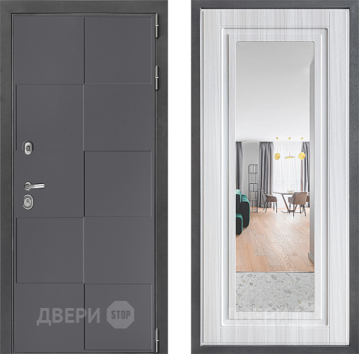 Дверь Дверной континент ДК-3/606 ФЛЗ Зеркало Сандал белый в Ивантеевке