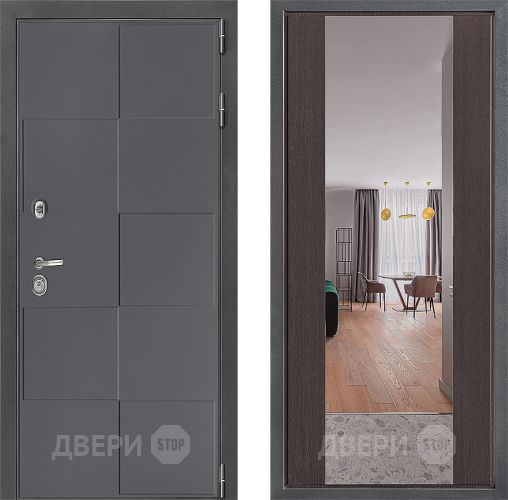 Дверь Дверной континент ДК-3/606 ФЛЗ-1 Зеркало Венге в Ивантеевке
