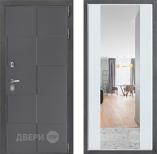 Дверь Дверной континент ДК-3/606 ФЛЗ-1 Зеркало Белое дерево в Ивантеевке