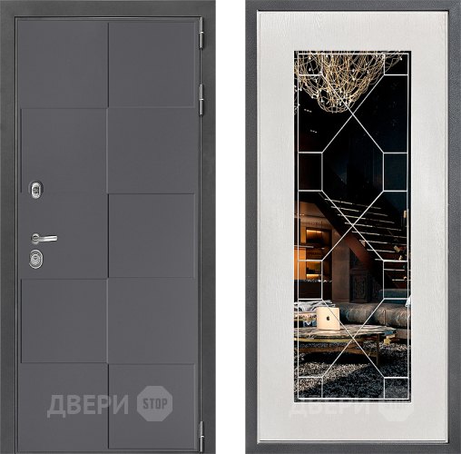 Дверь Дверной континент ДК-3/606 ФЛ-Тиффани Зеркало Белое дерево в Ивантеевке
