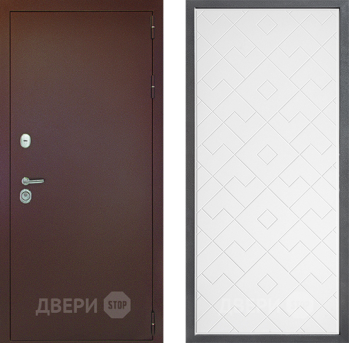 Дверь Дверной континент Рубикон Медь Дизайн ФЛ-Тиффани Белый софт в Ивантеевке