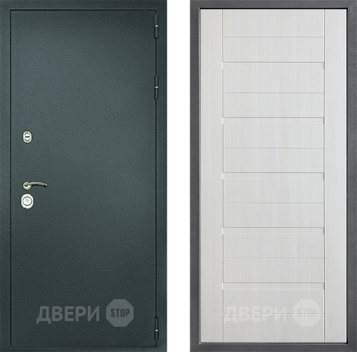Входная металлическая Дверь Дверной континент Рубикон Серебро Дизайн ФЛ-70 Лиственница белая в Ивантеевке