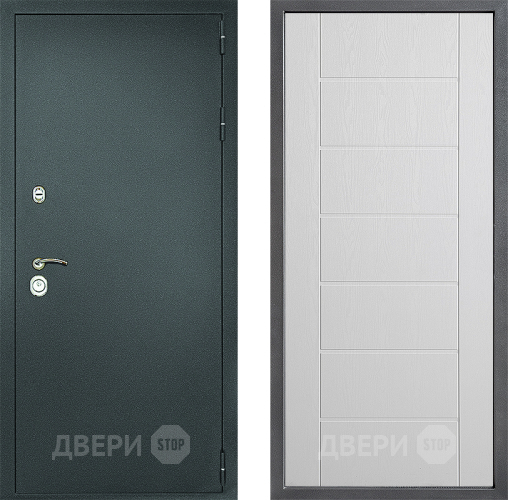 Дверь Дверной континент Рубикон Серебро Дизайн ФЛ-Лайн Белое дерево в Ивантеевке