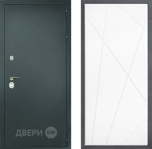 Входная металлическая Дверь Дверной континент Рубикон Серебро Дизайн ФЛ-655 Белый софт в Ивантеевке