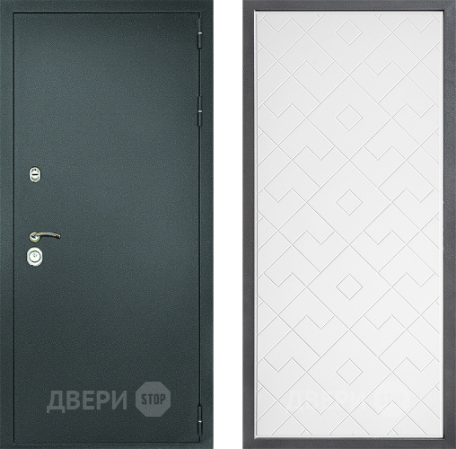 Входная металлическая Дверь Дверной континент Рубикон Серебро Дизайн ФЛ-Тиффани Белый софт в Ивантеевке