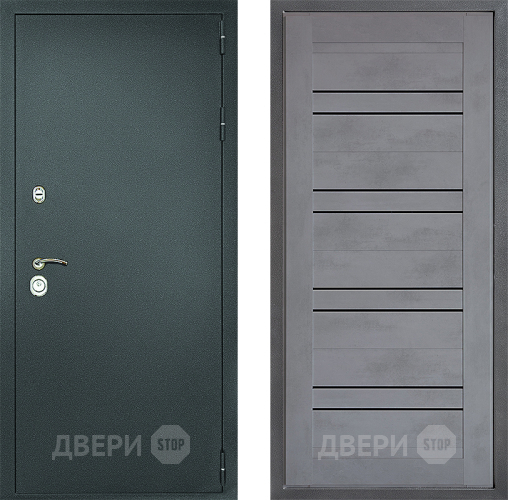 Дверь Дверной континент Рубикон Серебро Дизайн ФЛ-49 Бетон серый в Ивантеевке