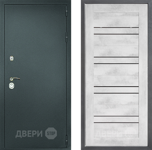 Дверь Дверной континент Рубикон Серебро Дизайн ФЛ-49 Бетон снежный в Ивантеевке