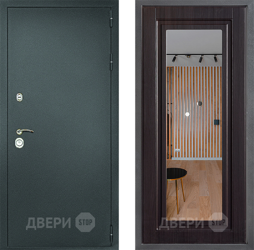 Входная металлическая Дверь Дверной континент Рубикон Серебро Дизайн ФЛЗ Зеркало Венге в Ивантеевке