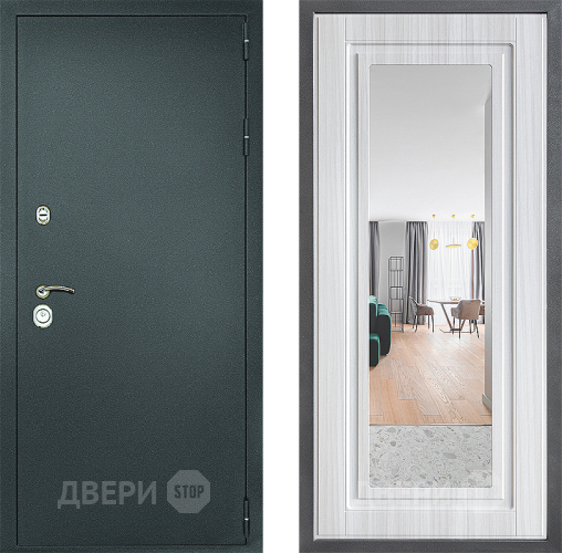 Дверь Дверной континент Рубикон Серебро Дизайн ФЛЗ Зеркало Сандал белый в Ивантеевке
