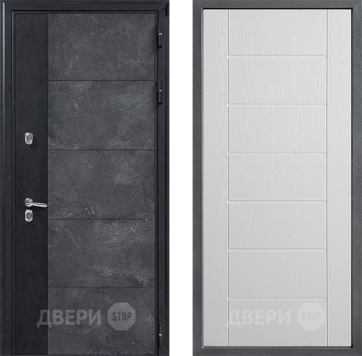 Входная металлическая Дверь Дверной континент ДК-15 Бетон ТЕРМО ФЛ-Лайн Белое дерево в Ивантеевке