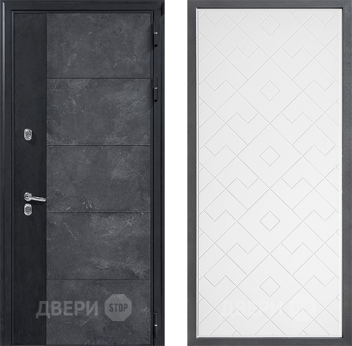 Входная металлическая Дверь Дверной континент ДК-15 Бетон ТЕРМО ФЛ-Тиффани Белый софт в Ивантеевке
