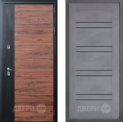 Входная металлическая Дверь Дверной континент ДК-15 Красное Дерево ТЕРМО ФЛ-49 Бетон серый в Ивантеевке