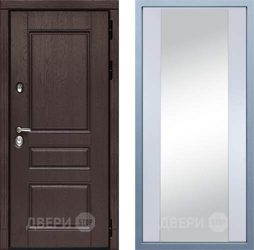 Входная металлическая Дверь Дива МД-90 Д-15 Зеркало Белый в Ивантеевке