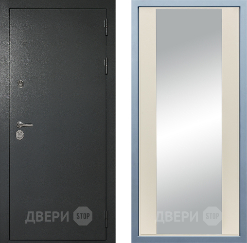 Входная металлическая Дверь Дива МД-40 Титан Д-15 Зеркало Шампань в Ивантеевке