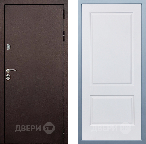 Входная металлическая Дверь Дива МД-40 Медь Д-7 Белый в Ивантеевке