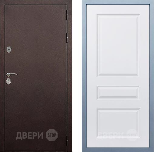 Входная металлическая Дверь Дива МД-40 Медь Д-13 Белый в Ивантеевке