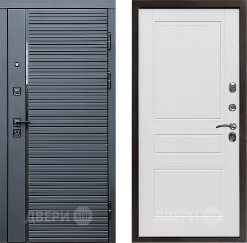 Входная металлическая Дверь Престиж Черная Линия Классика Белое дерево в Ивантеевке