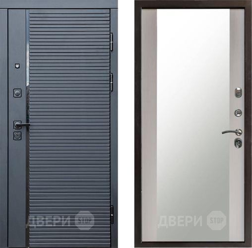 Дверь Престиж Черная Линия Зеркало Лиственница белая в Ивантеевке