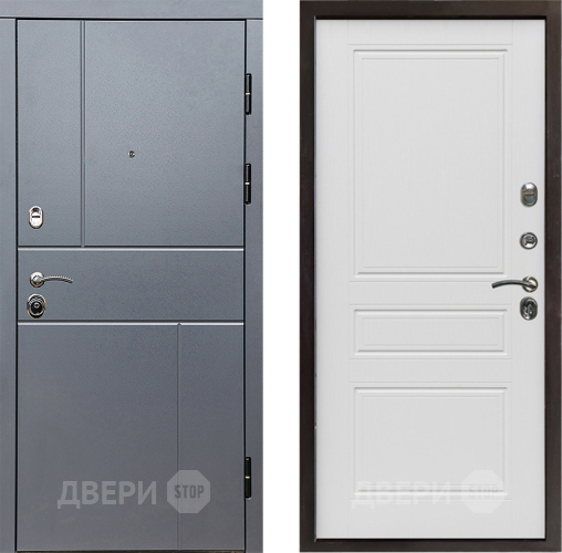 Входная металлическая Дверь Престиж Горизонт Грэй Классика Лиственница белая в Ивантеевке