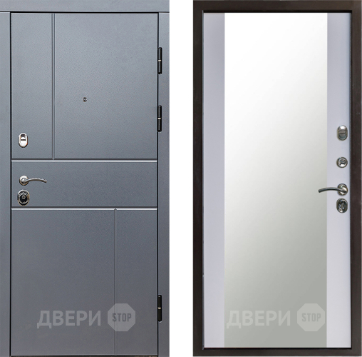Дверь Престиж Горизонт Грэй Зеркало Белый софт в Ивантеевке