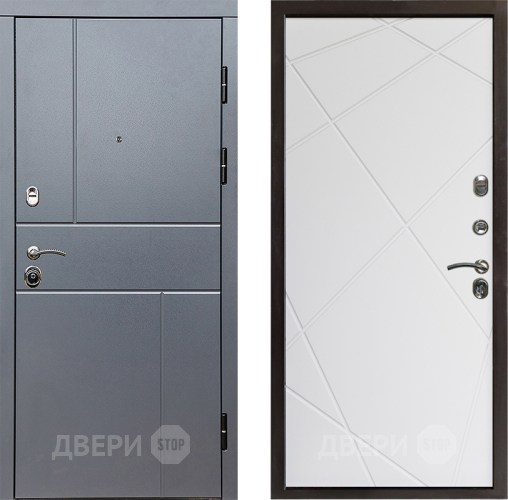 Входная металлическая Дверь Престиж Горизонт Грэй Лучи Бетон белый в Ивантеевке