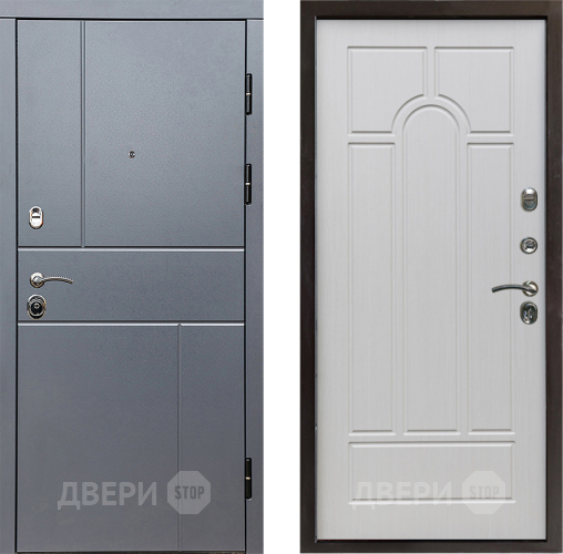 Входная металлическая Дверь Престиж Горизонт Грэй Арка Лиственница белая в Ивантеевке