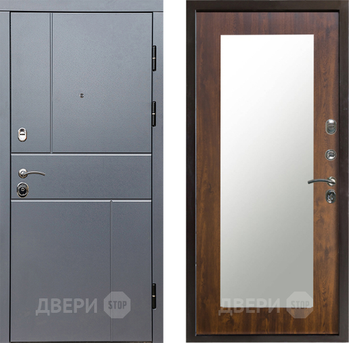 Входная металлическая Дверь Престиж Горизонт Грэй Зеркло Пастораль Дуб в Ивантеевке