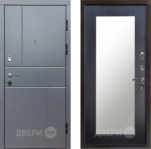 Входная металлическая Дверь Престиж Горизонт Грэй Зеркло Пастораль Венге в Ивантеевке