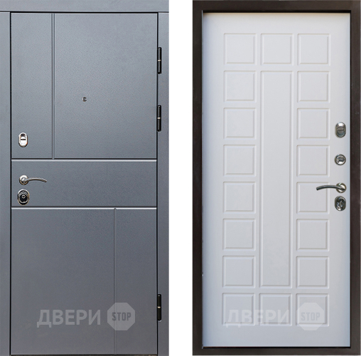 Входная металлическая Дверь Престиж Горизонт Грэй Престиж Белое дерево в Ивантеевке