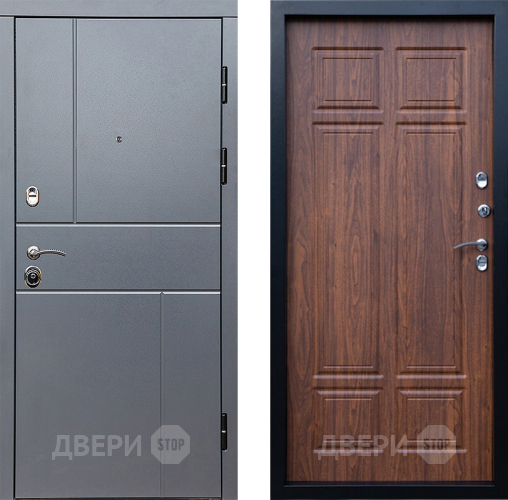 Входная металлическая Дверь Престиж Горизонт Грэй Премиум Орех темный в Ивантеевке