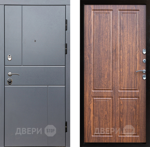 Входная металлическая Дверь Престиж Горизонт Грэй Премиум Орех светлый в Ивантеевке