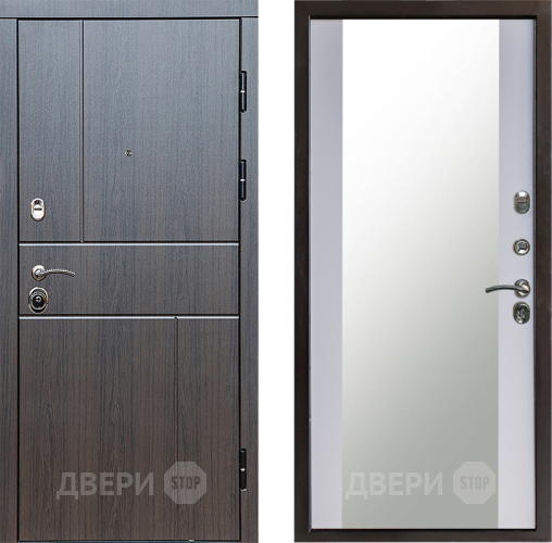 Входная металлическая Дверь Престиж Горизонт Венге Зеркало Белый софт в Ивантеевке