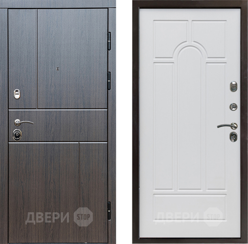 Входная металлическая Дверь Престиж Горизонт Венге Арка Белое дерево в Ивантеевке