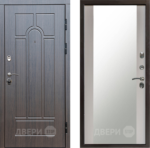 Входная металлическая Дверь Престиж Арка Зеркало Лиственница белая в Ивантеевке
