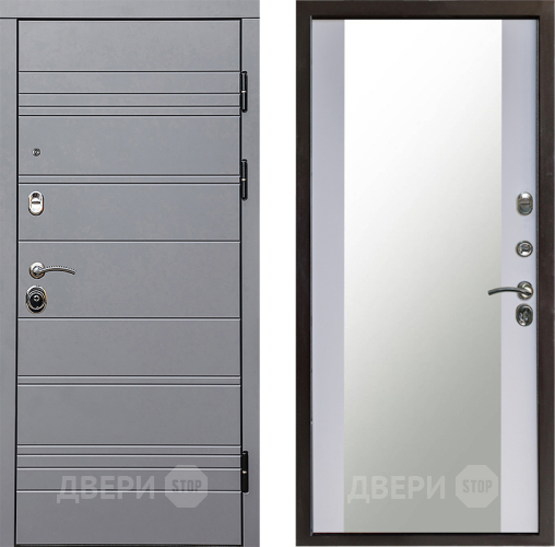 Дверь Престиж Линия Грэй Зеркало Белый софт в Ивантеевке